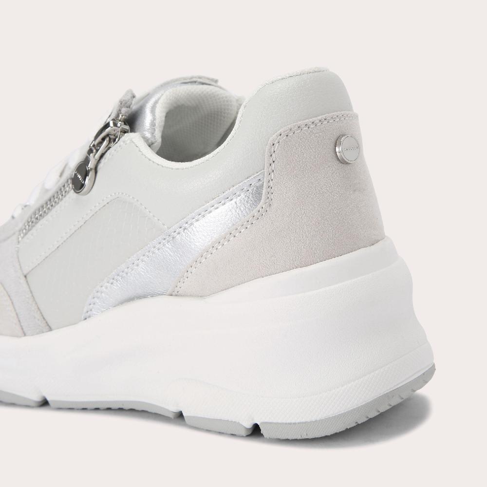 Carvela STRIDE ZIP SNEAKER Grey Synthetic Trainer By CARVELA