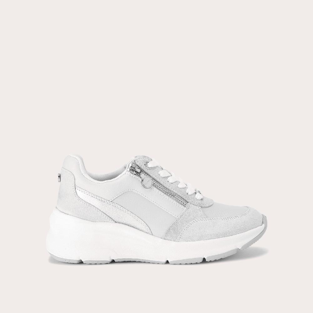 carvela STRIDE ZIP SNEAKER Grey Synthetic Trainer by CARVELA