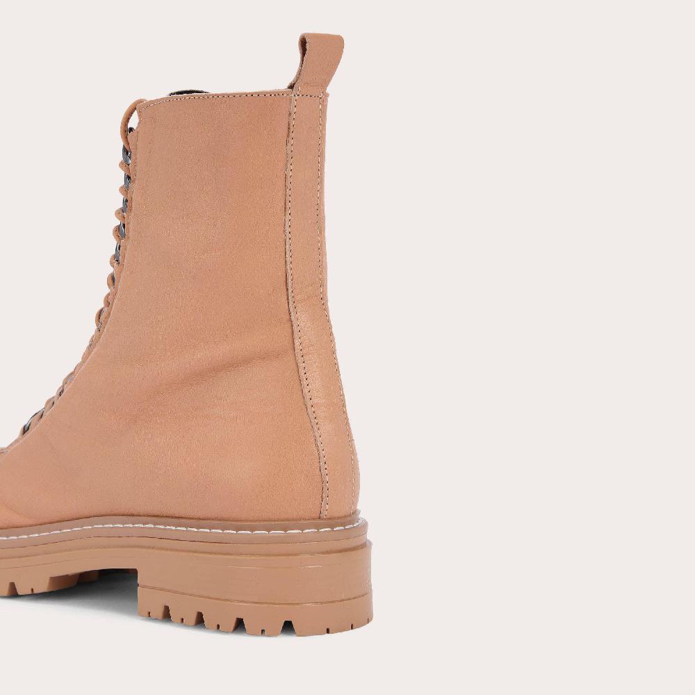 Carvela SULTRY CHAIN Tan Leather Lace Up Chain Boots By CARVELA