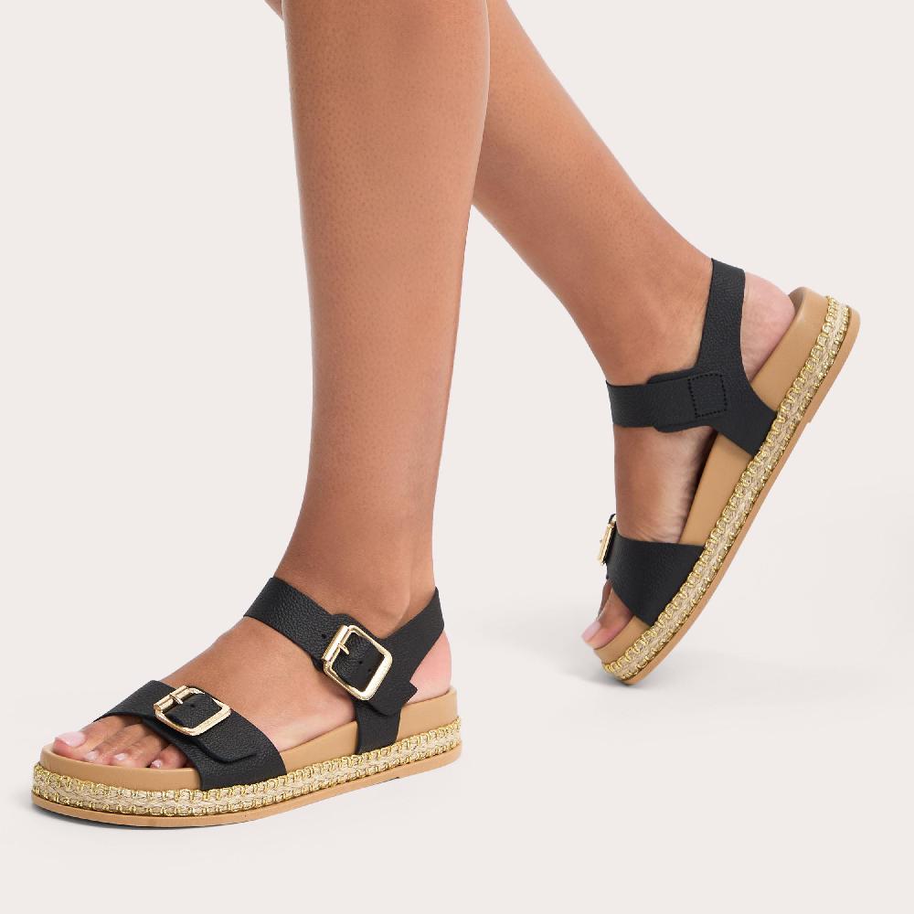 Carvela SUN DOWN Black Leather Sandals By CARVELA COMFORT