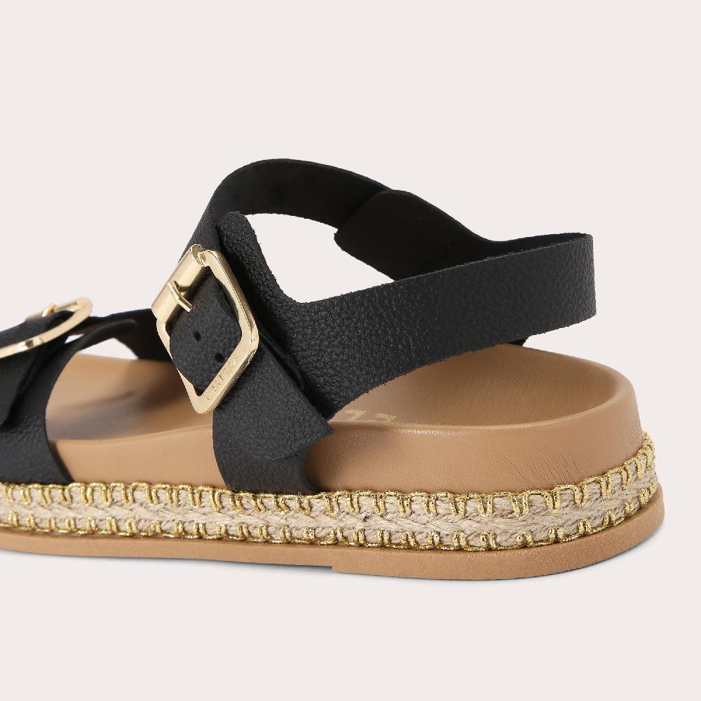 Carvela SUN DOWN Black Leather Sandals By CARVELA COMFORT