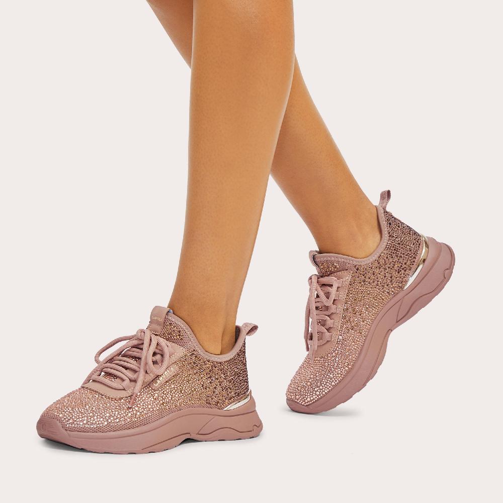 Carvela SWIFT JEWEL RUNNER Blush Lace Up Trainer By CARVELA