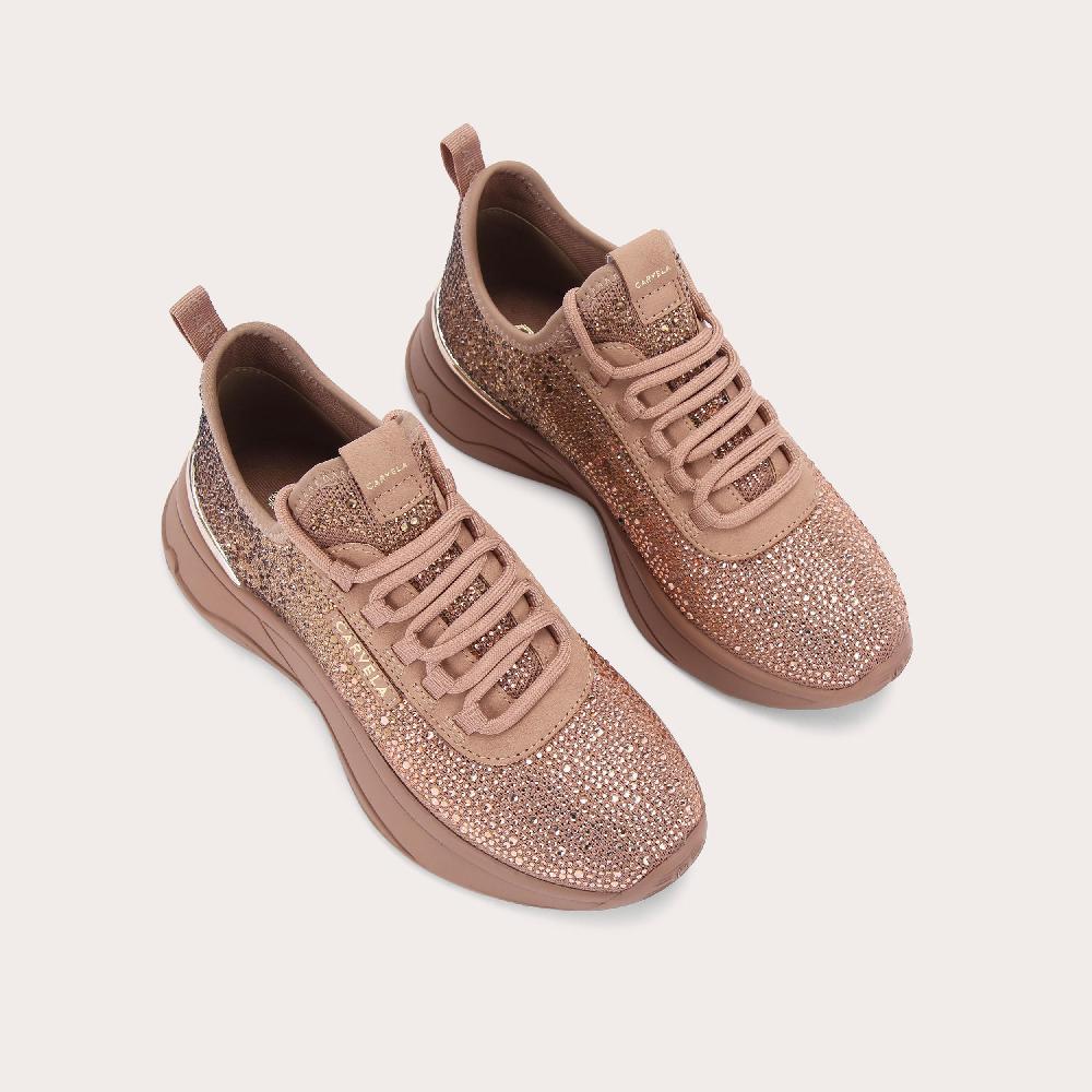 Carvela SWIFT JEWEL RUNNER Blush Lace Up Trainer By CARVELA