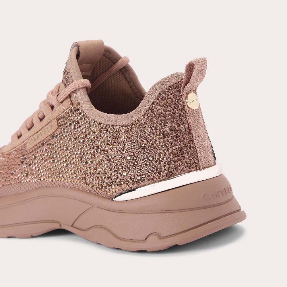 Carvela SWIFT JEWEL RUNNER Blush Lace Up Trainer By CARVELA