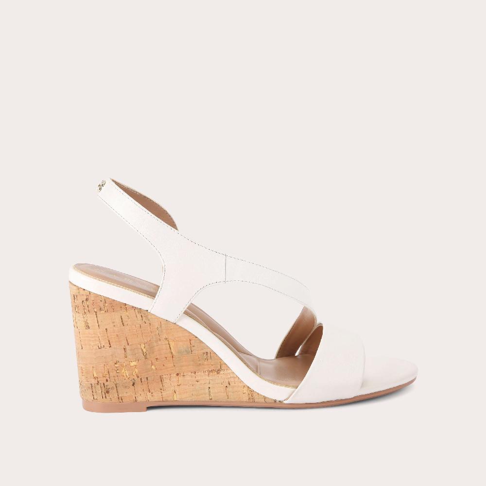carvela SYMMETRY WEDGE 75 Bone Leather Wedge Heels by CARVELA