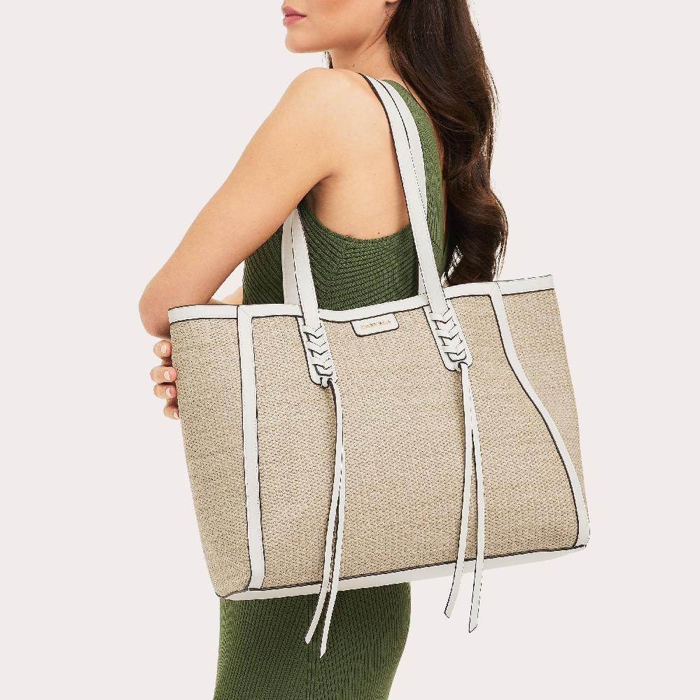 Carvela TASSEL WINGED TOTE Natural Raffia Tote Bag By CARVELA