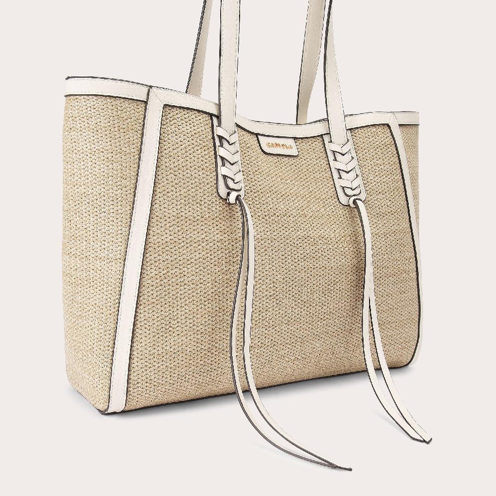 Carvela TASSEL WINGED TOTE Natural Raffia Tote Bag By CARVELA