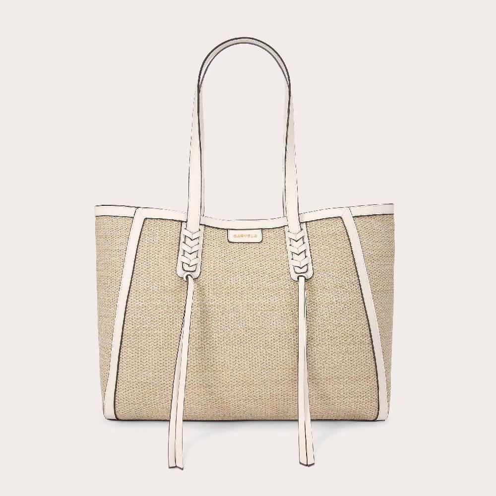 carvela TASSEL WINGED TOTE Natural Raffia Tote Bag by CARVELA