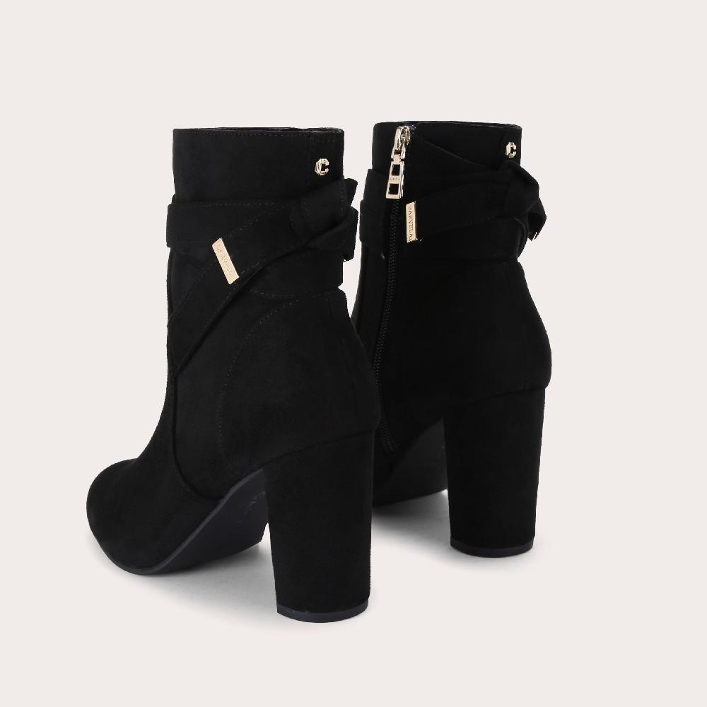 Carvela TEMPT Black Microsuede Heeled Boots By CARVELA