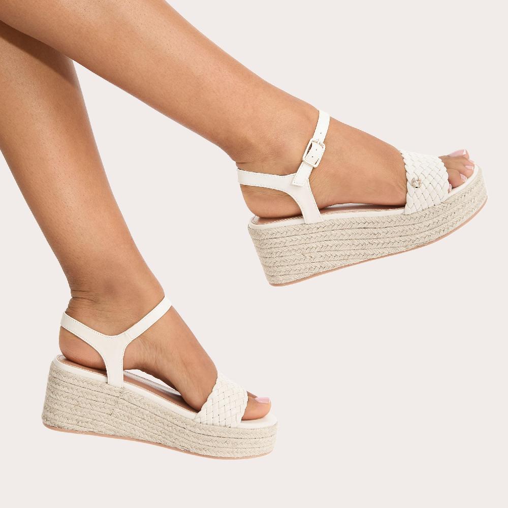 Carvela TRECCIA FLATFORM Bone Woven Flatform Sandal By CARVELA
