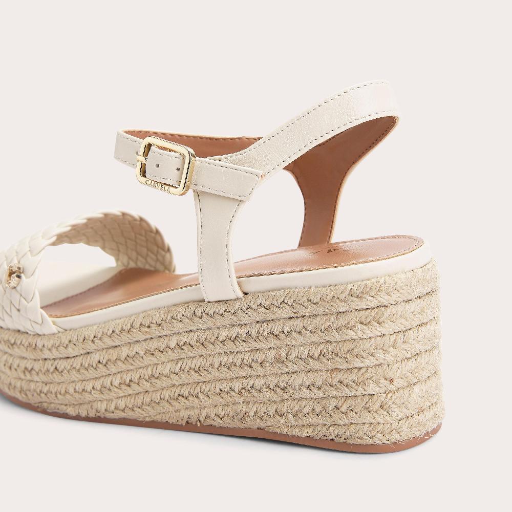 Carvela TRECCIA FLATFORM Bone Woven Flatform Sandal By CARVELA