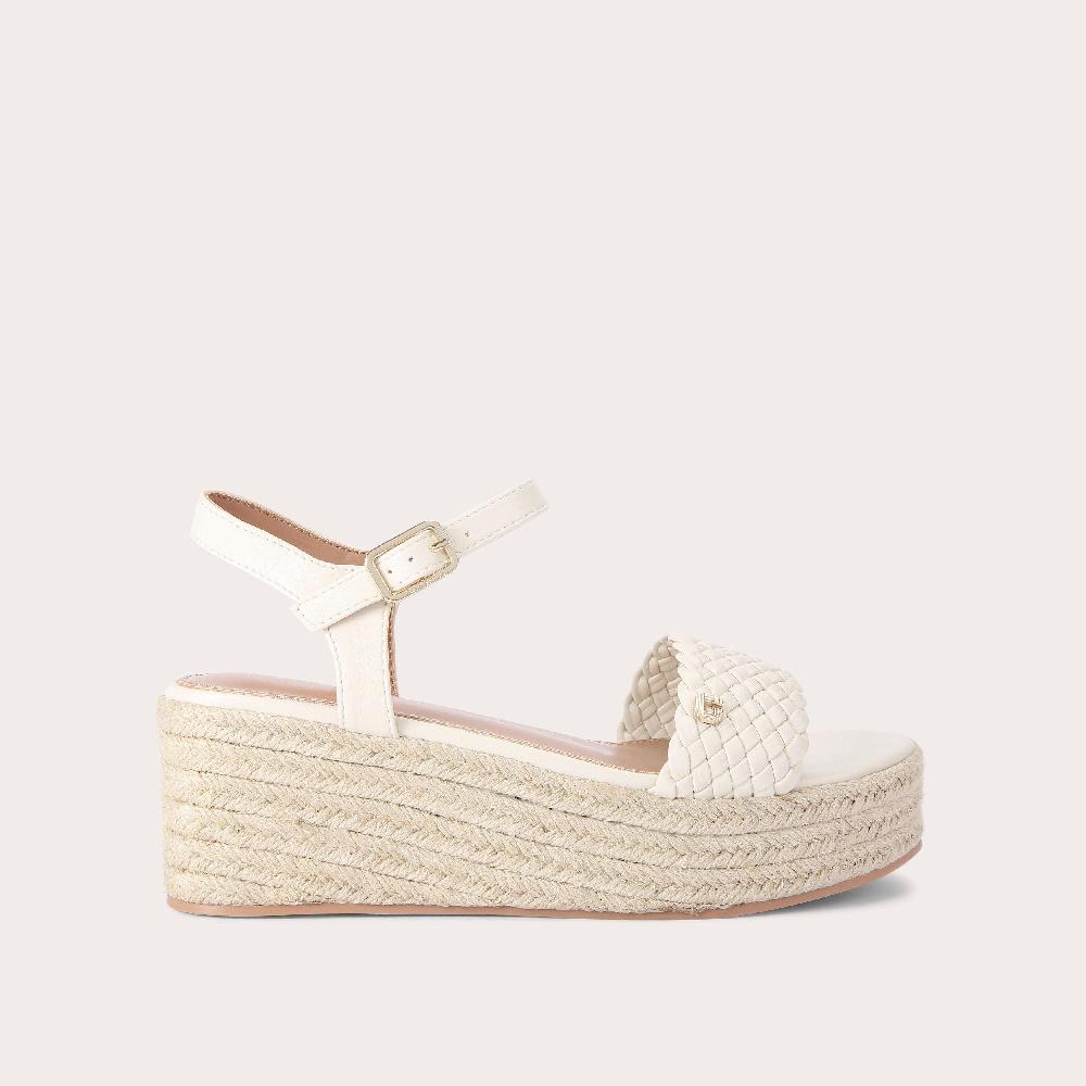carvela TRECCIA FLATFORM Bone Woven Flatform Sandal by CARVELA