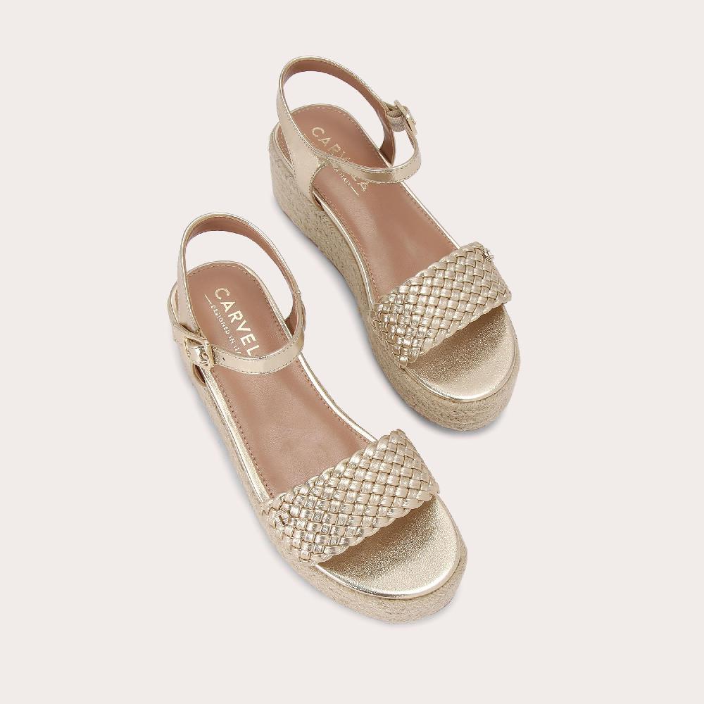Carvela TRECCIA FLATFORM Gold Flatform Sandal By CARVELA