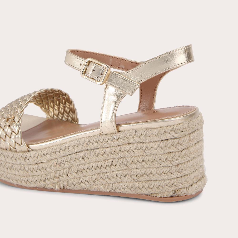 Carvela TRECCIA FLATFORM Gold Flatform Sandal By CARVELA