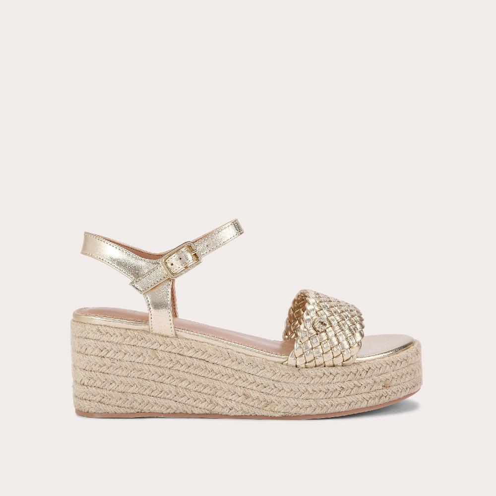 carvela TRECCIA FLATFORM Gold Flatform Sandal by CARVELA