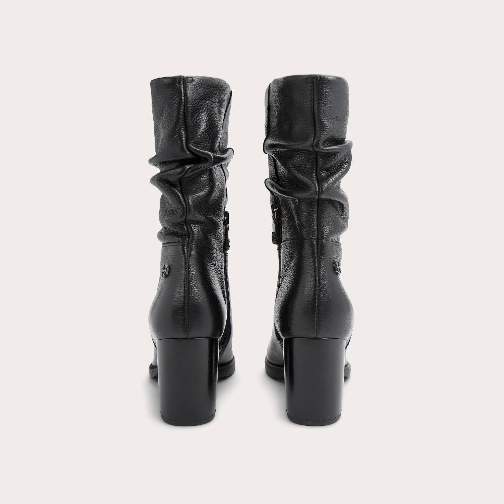 Carvela TURNUP Leather Textured Block Heel Ankle Boot By CARVELA COMFORT