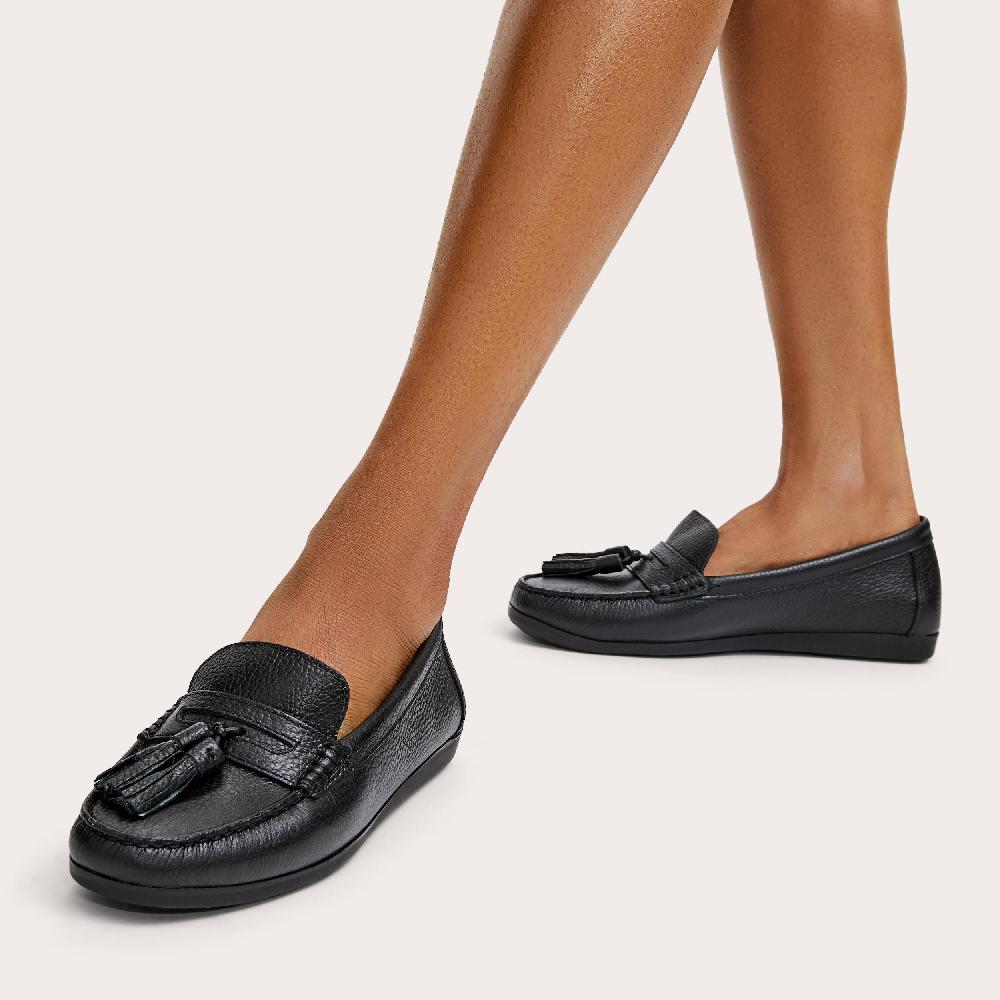 Carvela TUSCANY Black Leather Slip On Flats By CARVELA COMFORT