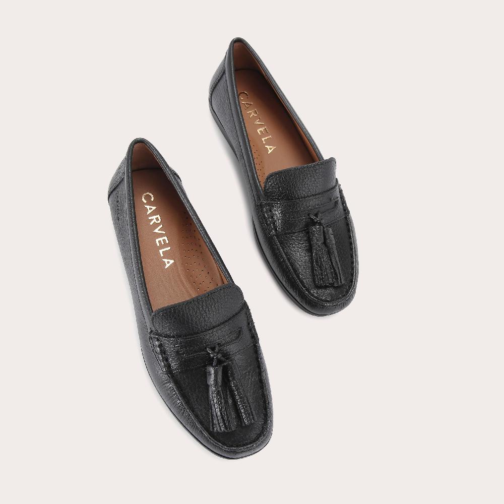 Carvela TUSCANY Black Leather Slip On Flats By CARVELA COMFORT