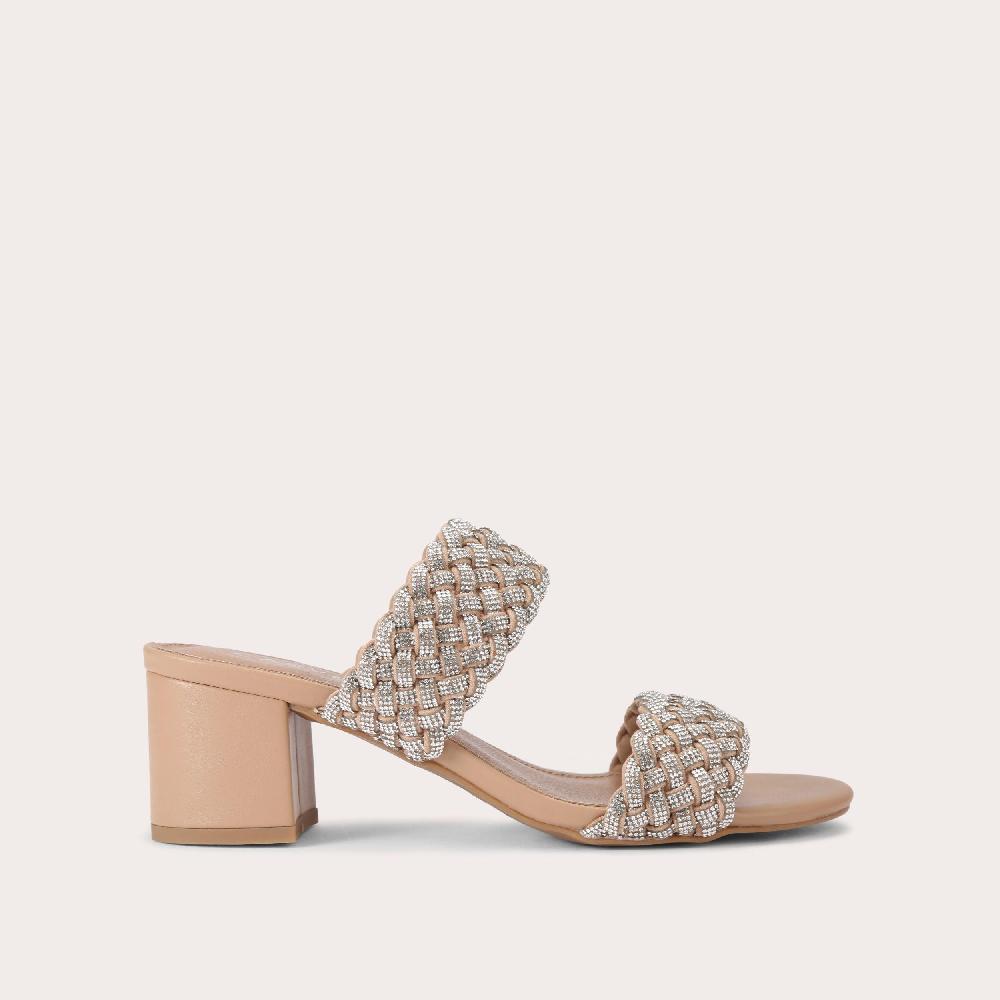 carvela TWISTED JEWEL Beige Synthetic Crystal Block Heel by CARVELA