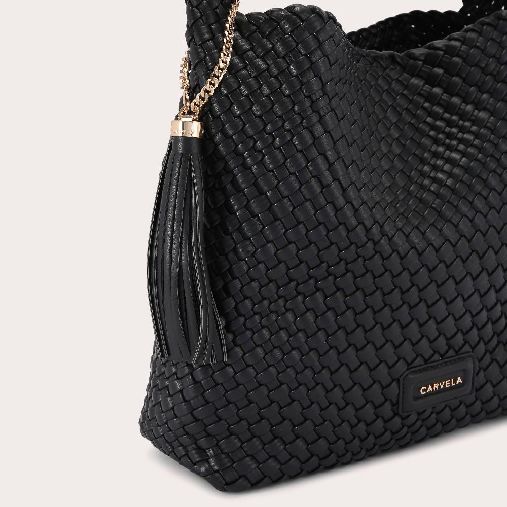 Carvela VERONA WEAVE SHOULDER Black Shoulder Bag By CARVELA