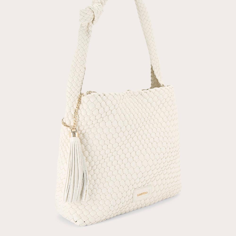 Carvela VERONA WEAVE SHOULDER Bone Woven Shoulder Bag By CARVELA
