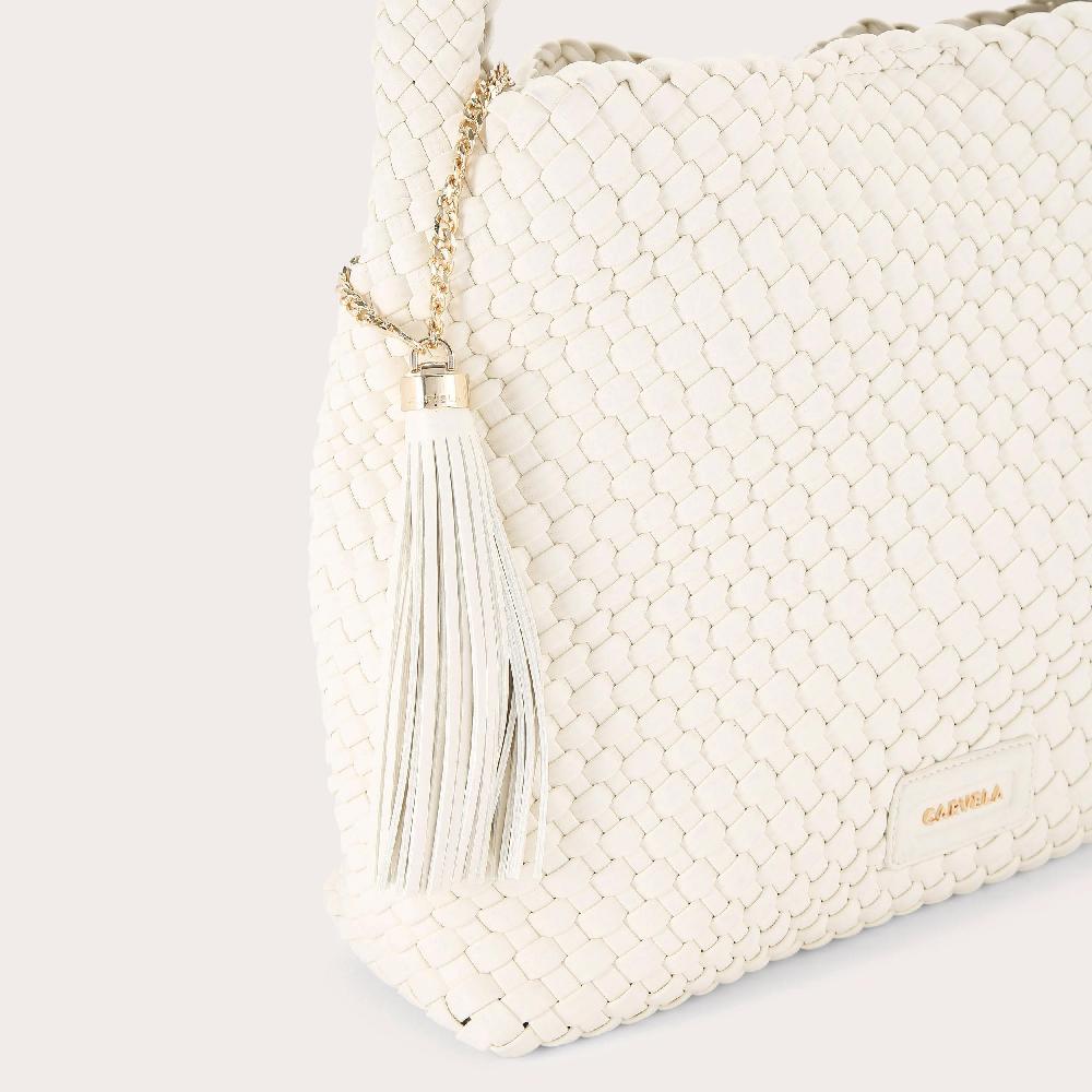 Carvela VERONA WEAVE SHOULDER Bone Woven Shoulder Bag By CARVELA