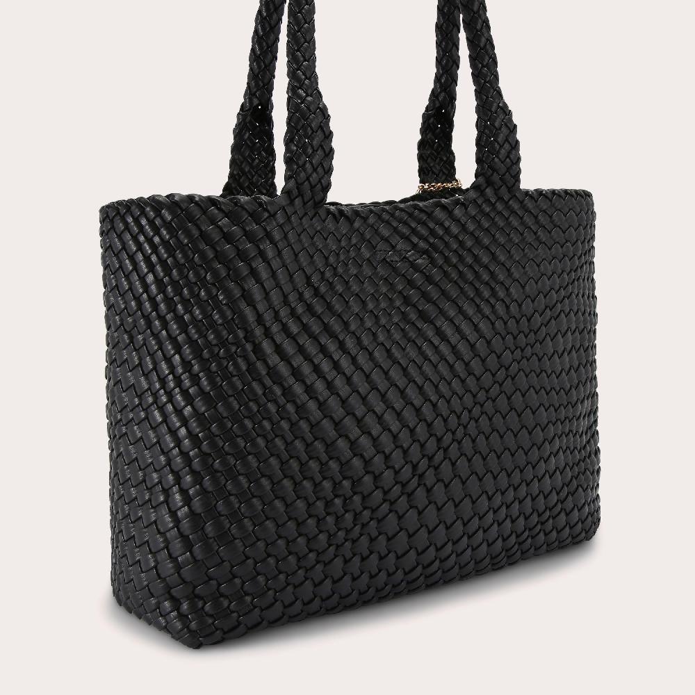 Carvela VERONA WEAVE TOTE BAG Black Woven Tote Bag By CARVELA