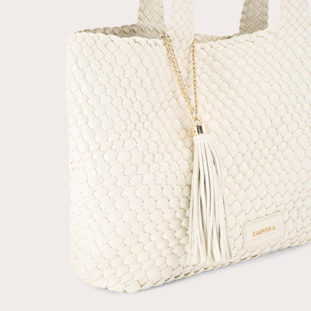 Carvela VERONA WEAVE TOTE BAG Bone Synthetic Tote Bag By CARVELA