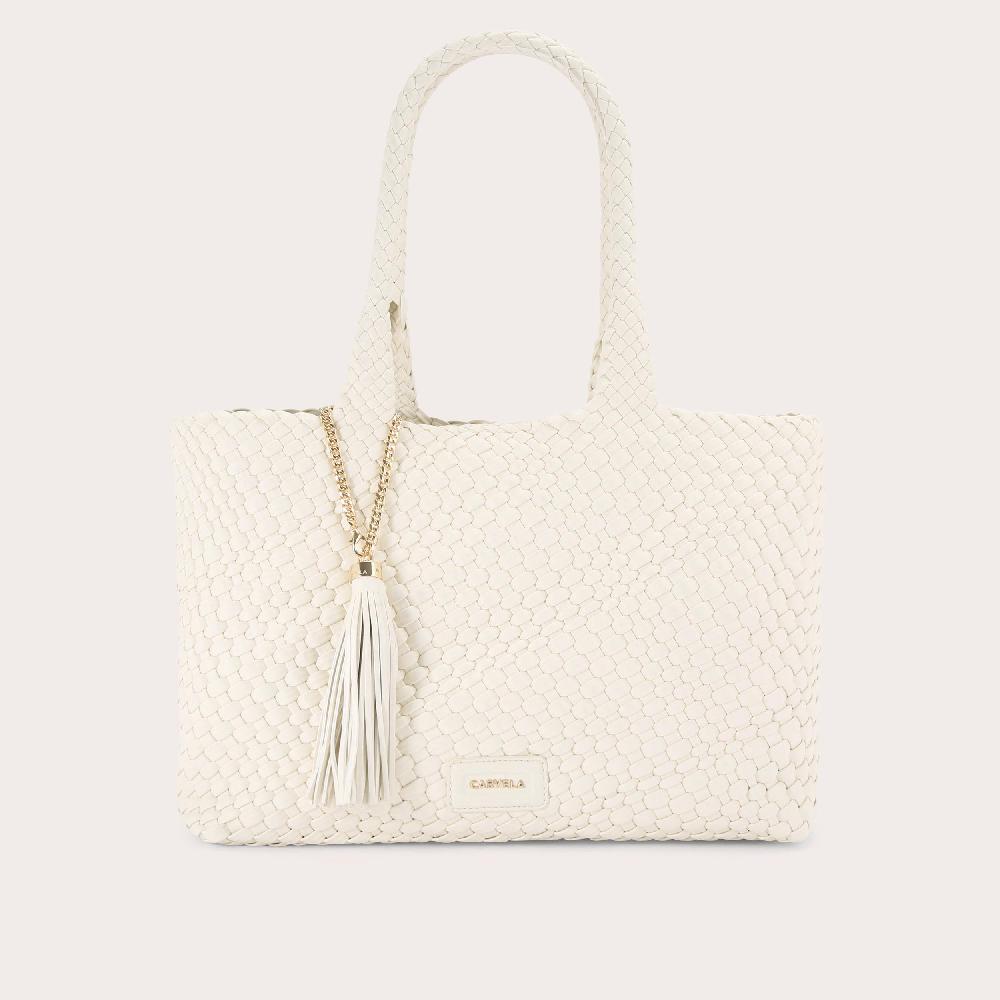carvela VERONA WEAVE TOTE BAG Bone Synthetic Tote Bag by CARVELA