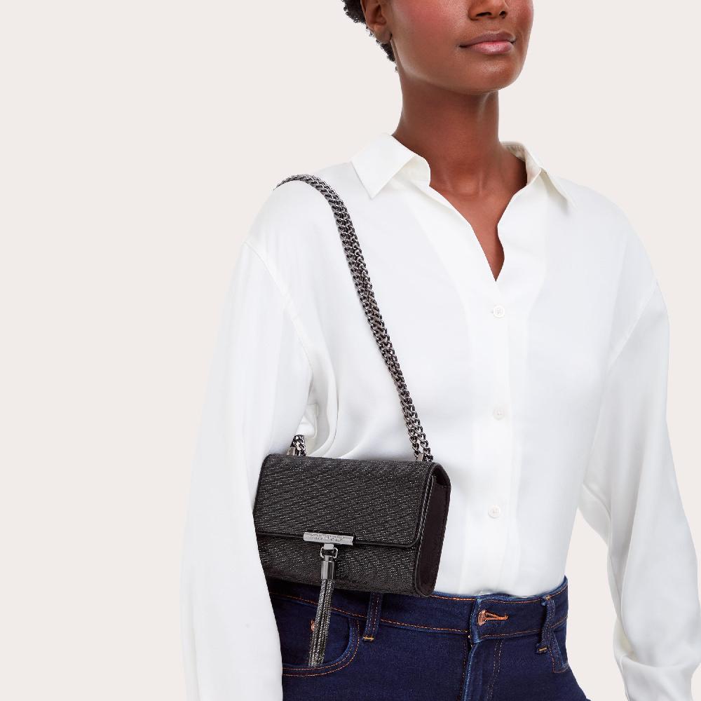 Carvela VICTORIA MINI TASSEL Black Tassel Cross Body Bag By CARVELA