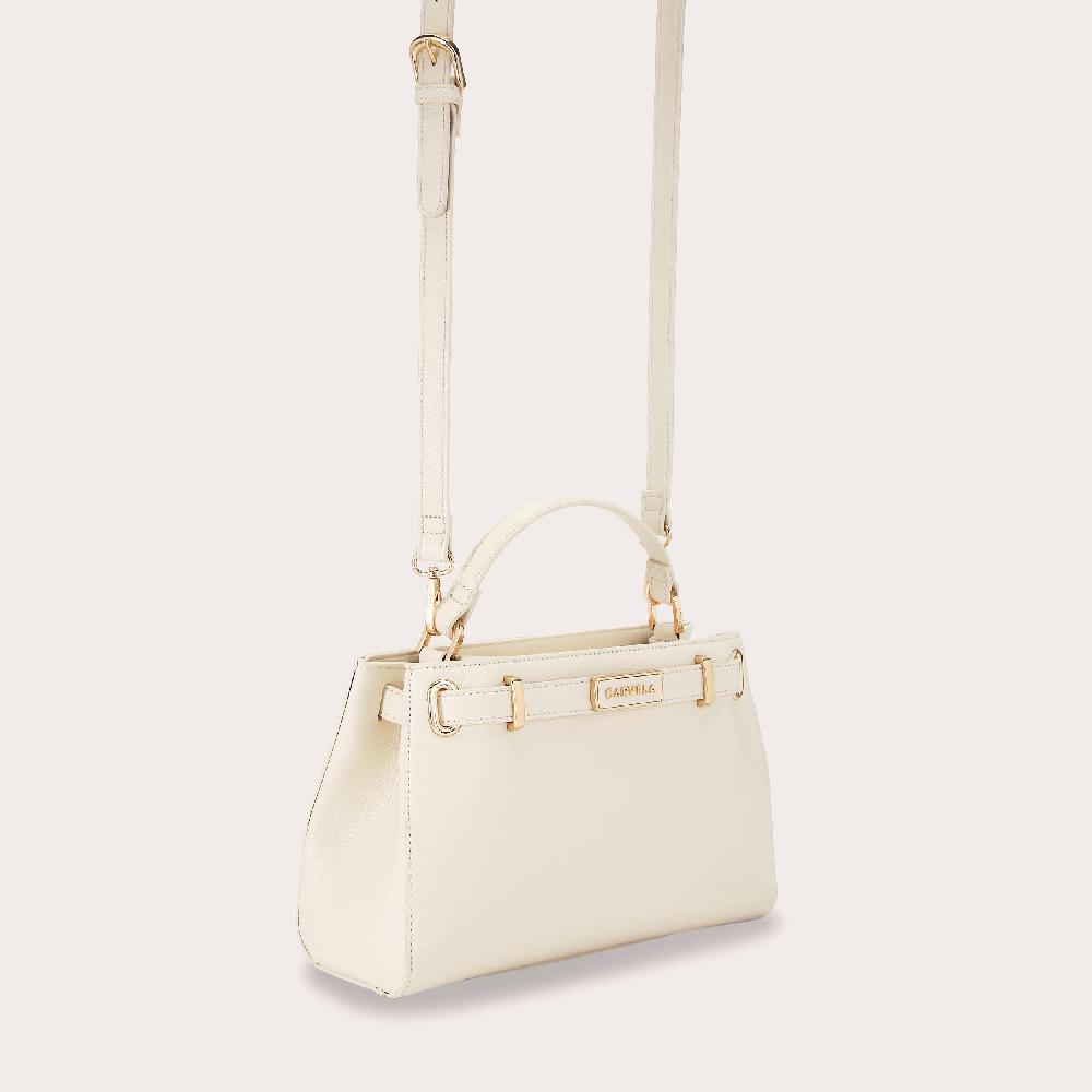 Carvela VIOLET BELTED MIDI Bone Textured Tote Bag By CARVELA