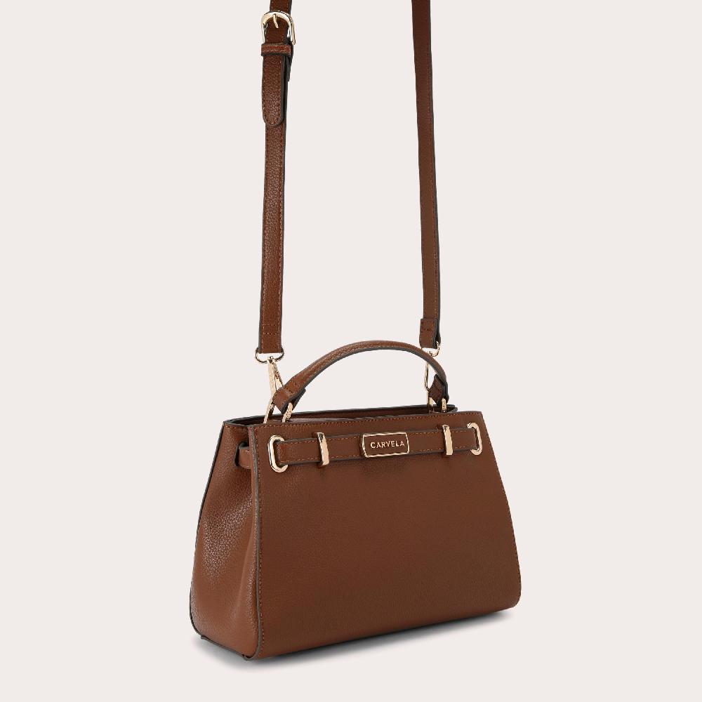 Carvela VIOLET BELTED MIDI Brown Midi Tote Bag By CARVELA
