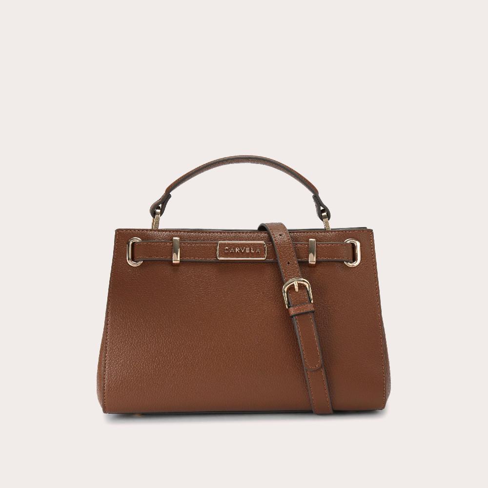 carvela VIOLET BELTED MIDI Brown Midi Tote Bag by CARVELA