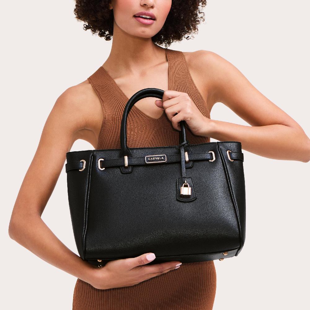 Carvela VIOLET BELTED TOTE Black Belted Tote Bag By CARVELA