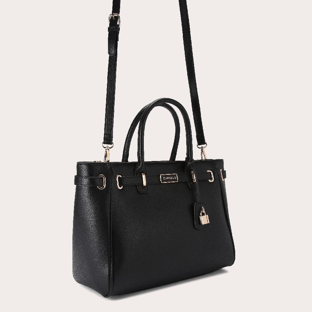 Carvela VIOLET BELTED TOTE Black Belted Tote Bag By CARVELA