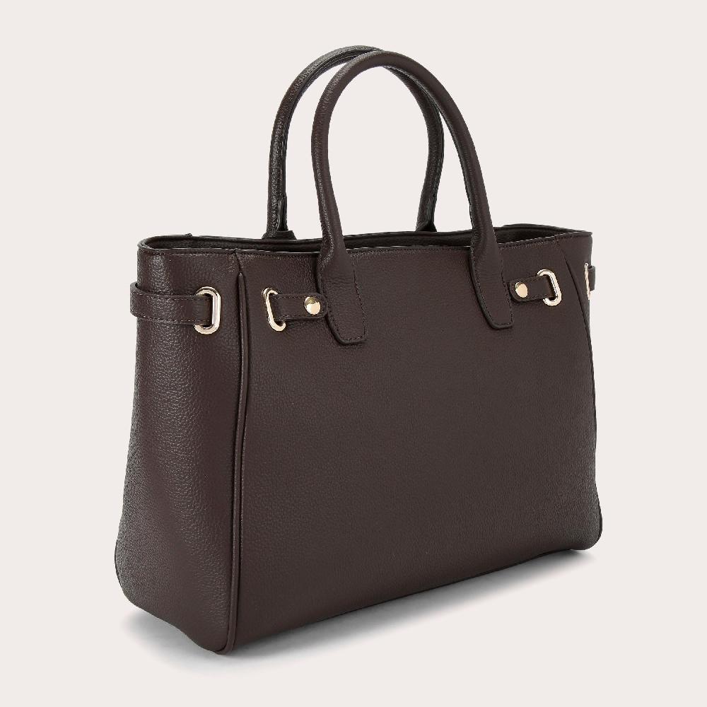 Carvela VIOLET BELTED TOTE Dark Brown Belted Tote Bag By CARVELA