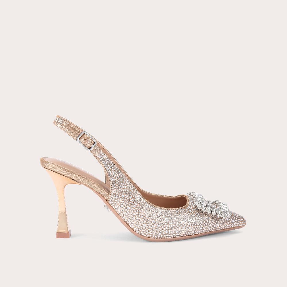 carvela VIRTUE SLING Gold Crystal Slingback Heel by CARVELA