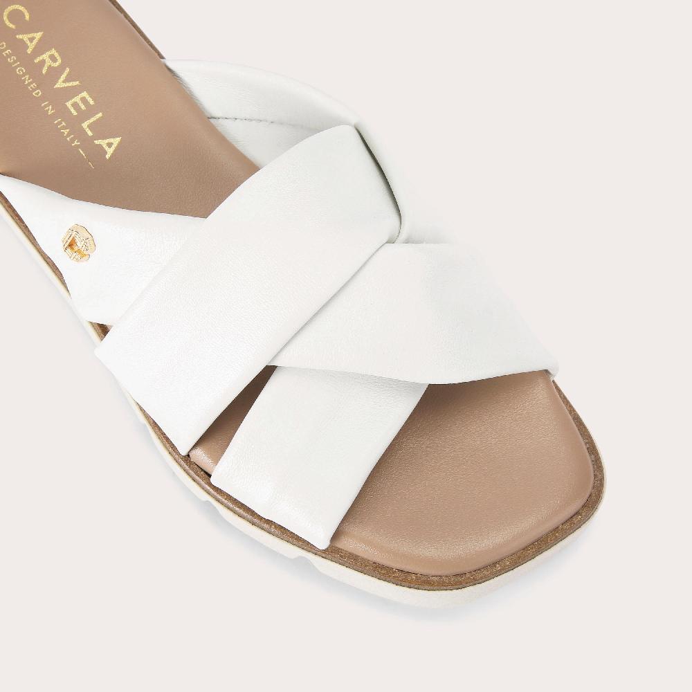 Carvela VITA CROSS STRAP Bone Leather Slip On Sandal By CARVELA COMFORT