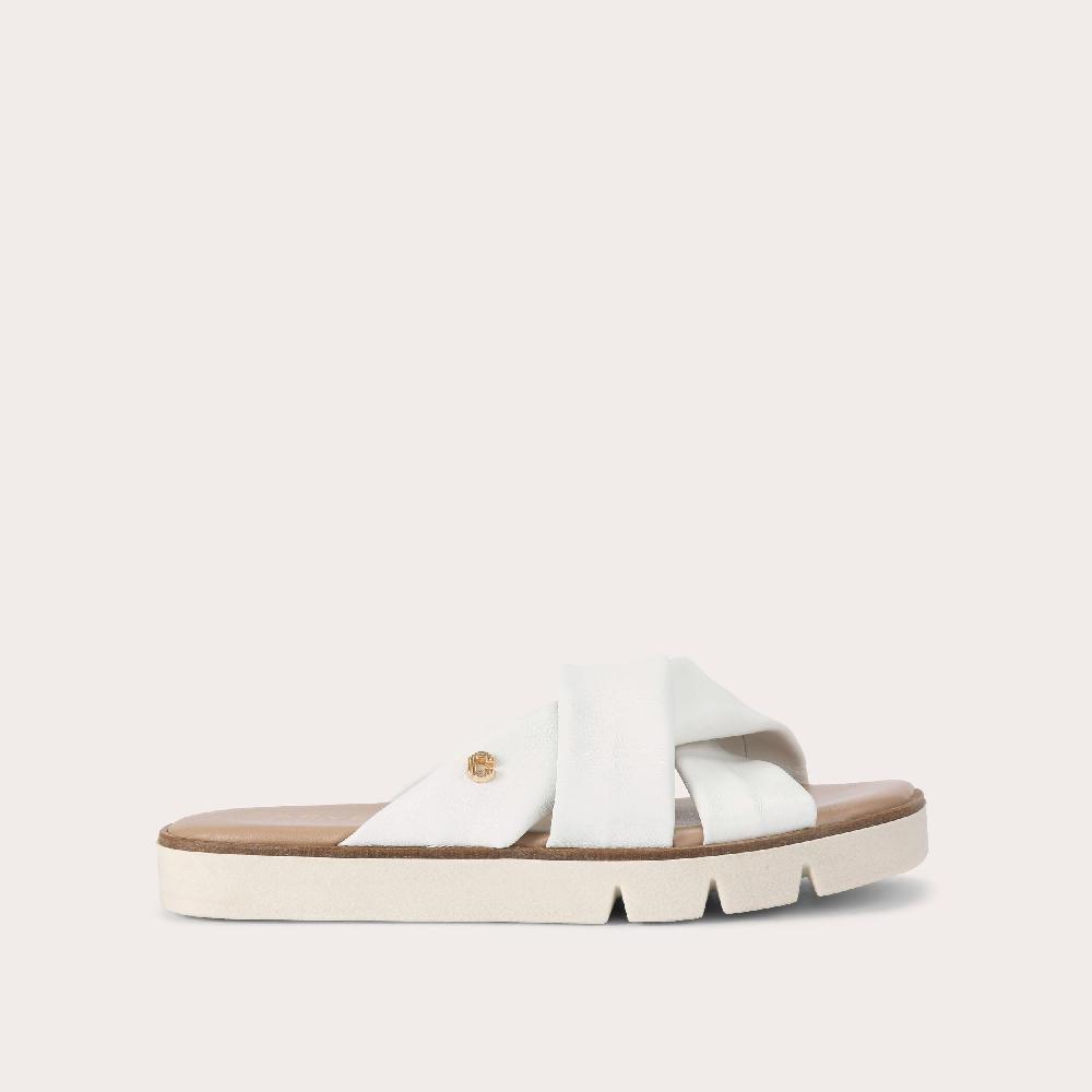 carvela VITA CROSS STRAP Bone Leather Slip On Sandal by CARVELA COMFORT