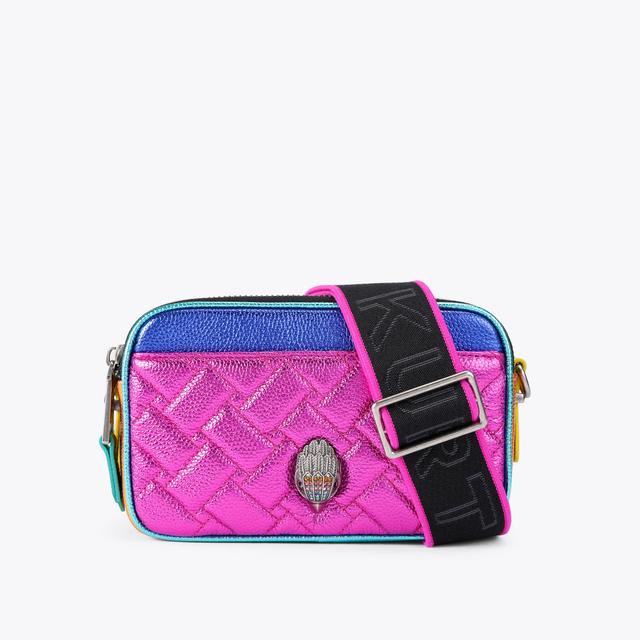 carvela by kurt geiger 2ZIP KENSINGTON CAMERA Fuchsia Metallic Camera Bag by KURT GEIGER LONDON