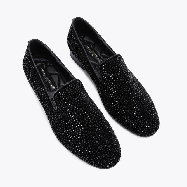 Carvela By Kurt Geiger ACE Black Crystal Slip On Loafer By KURT GEIGER LONDON