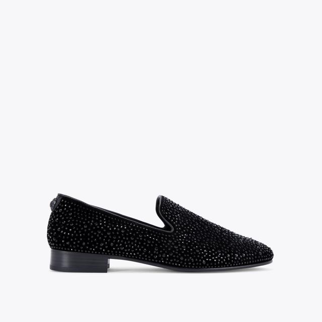 carvela by kurt geiger ACE Black Crystal Slip On Loafer by KURT GEIGER LONDON