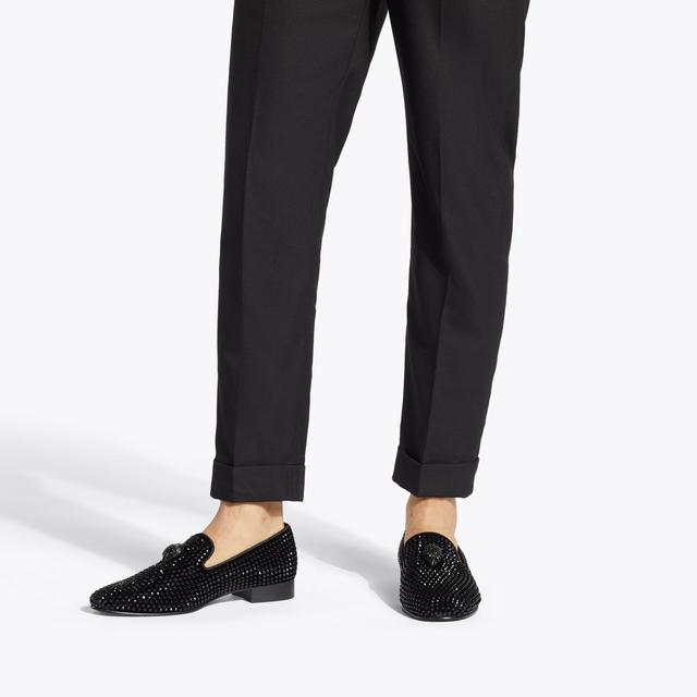 Carvela By Kurt Geiger ACE STUD Black Crystal Embellished Eagle Slip On Loafers By KURT GEIGER LONDON