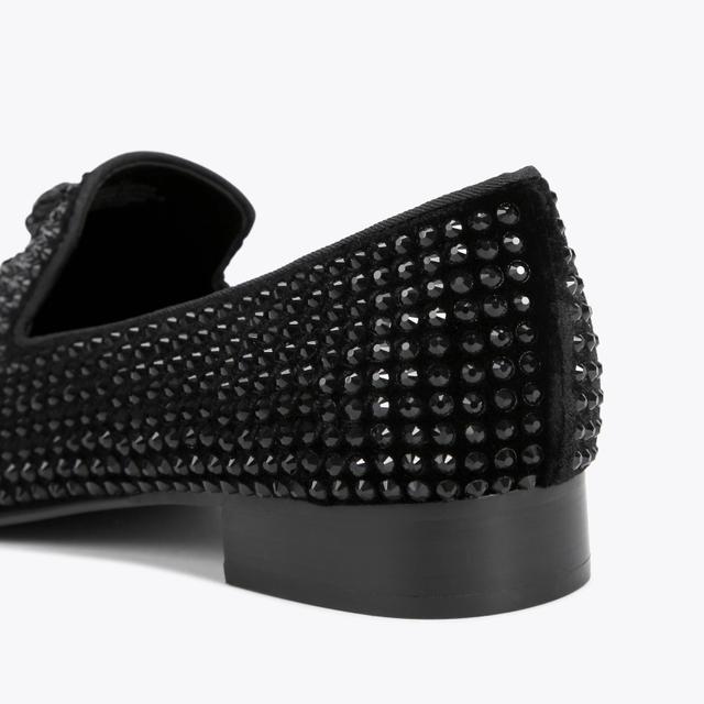 Carvela By Kurt Geiger ACE STUD Black Crystal Embellished Eagle Slip On Loafers By KURT GEIGER LONDON