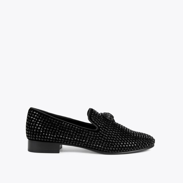 carvela by kurt geiger ACE STUD Black Crystal Embellished Eagle Slip On Loafers by KURT GEIGER LONDON