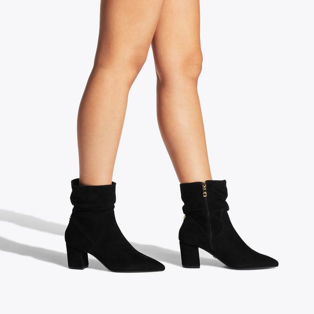 Carvela By Kurt Geiger ADMIRE LOW SLOUCH Black Suede Point Toe Boot By CARVELA