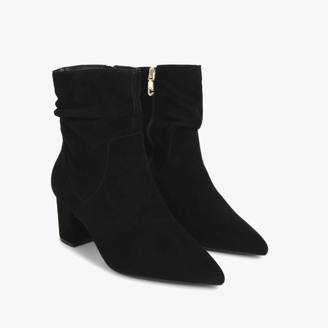 Carvela By Kurt Geiger ADMIRE LOW SLOUCH Black Suede Point Toe Boot By CARVELA