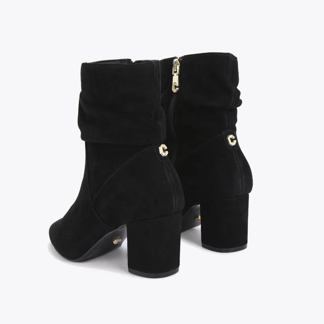 Carvela By Kurt Geiger ADMIRE LOW SLOUCH Black Suede Point Toe Boot By CARVELA