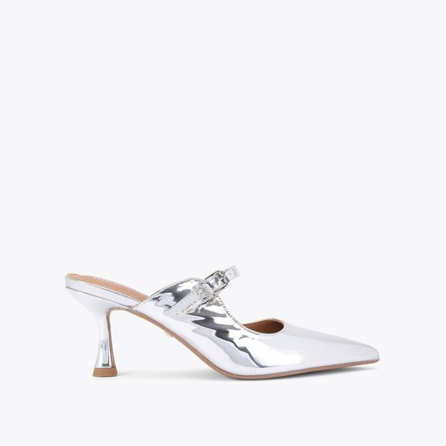carvela by kurt geiger ALINA MULE Metallic Silver Mule Heel by KG KURT GEIGER