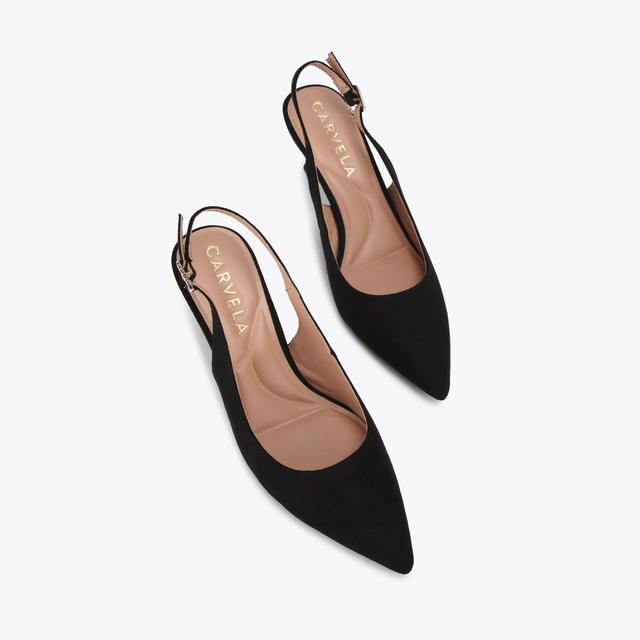 Carvela By Kurt Geiger ALLEGRA SLING Black Suede Heel By CARVELA
